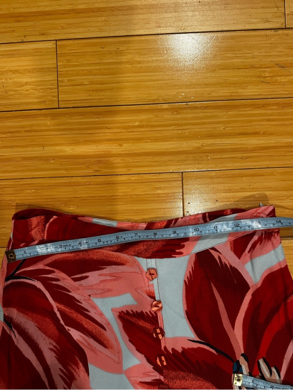 Floral Tiered Midi Skirt - Red Floral Small - Picture 4 of 6